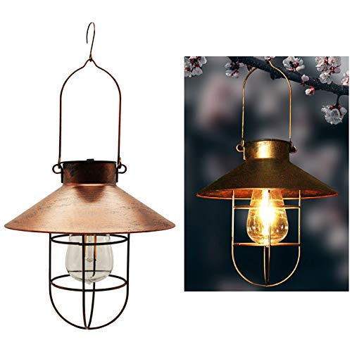 Serenable Retro Decorativo Solar Luzes Da Lâmpada Da Lanterna com Lâmpada de Tungstênio para o Pátio