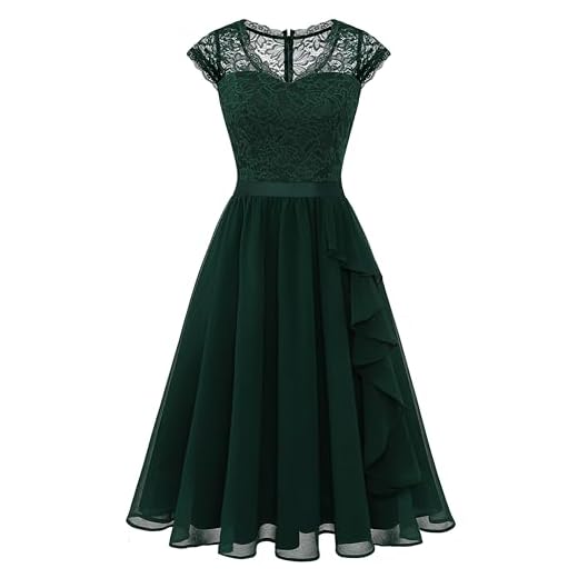 Wedtrend Dam 50-tals vintage retro rockabilly svängklänning rutig korta ärmar cocktailklänningar, C-mörkgrön, 3XL