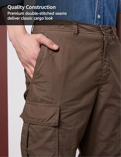 Image of Symbol Premium Men Lightweight 100% Cotton Cargo Pants - Relaxed Fit | Casual & Travel Wear | Pure Cotton (Available in Plus Sizes)