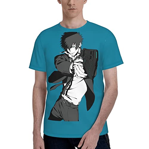 [OystersPearl] 【厳選通気強化素材】 Tシャツ メンズ 萌えアニメ柄 Psycho Pass 狡噛慎也 夏服 メンズ Tシャツ 半袖tシャツ トップス 大きい 抗菌防臭加工 五分袖 やわらか肌着 オシャレ 軽い カジュアル コミコン 快適 アニメ好き M