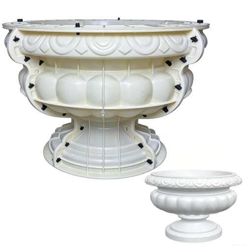 80cm Extra Large Round Concrete Planter Molds, Updated Reinforced Inner Liner with Built‑in Ribs, Heavy‑Duty ABS Flower Pot Mould, Reusable DIY Cement Pot Mold for Garden Patio Outdoor Decor