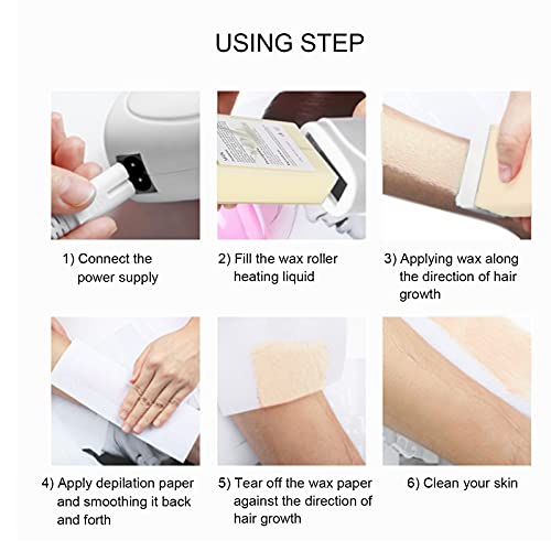 Roll On Wax, Wax Roller 100G Hair Removal Roll On Wax Body Leg Chest Arm Bikini Armpit Depilatory Wa