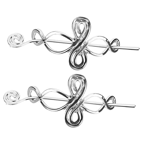 Homoyoyo 2pcs Vintage Metal Hair Stick and Barrette Clips for