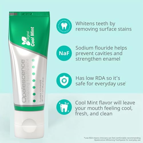 Image of Opalescence Whitening Toothpaste, Travel Size 1 Ounce (6 Pack) Fluoride Teeth Whitening Toothpaste Travel Size, Original Mint Flavor, 402-6