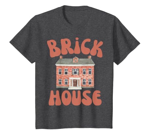 Brick House Retro 70's Vintage Style Costume Themed Funny T-Shirt, Youth, Dark Heather Grey, 4T
