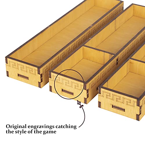 Smonex 7 Wonders Organizer Compatible With 7 Wonders 2Nd Edition Board Game And Expansions - Awesome Hand-Crafted Board Game Organizers And Storage Box For 7 Wonders - Ideal As Board Game Accessories #TOP2