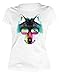 Produktbild Damen T-Shirt, Girlieshirt mit coolen Wolf Portrait - Summer Wolf