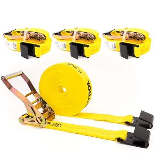 Hay Hauling Straps 2"x50 Ft 4-Pack – Flat Hook 10000 Lbs