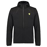 Scuderia Ferrari Herren Softshell Jacke Outdoor Übergangsjacke Kapuzenjacke Wasserabweisend Fanartikel F1Team Schwarz (XXL)