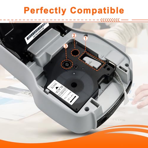 Labelwell Schriftband Kompatibel für Dynmo D1 6mm x 7m 43613 43616 43617 43618 43619 S0720790 S0720780 für Dynmo LabelManager 160 210D 360D 280 420P 500TS 120P PC PnP Labelpoint 100 150 200 250