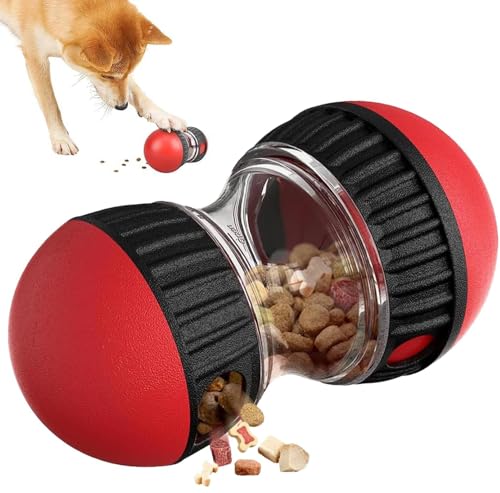 HBSFBH Rollender Leckerli Spender, Leckerli Dosierung Verstellbare Hundespielzeug, Rolling Feeder Hundespielzeug, Slow Feeder für Hunde Spielzeug, Unterhaltsames Spielzeug für Hunde zur Futterausgabe