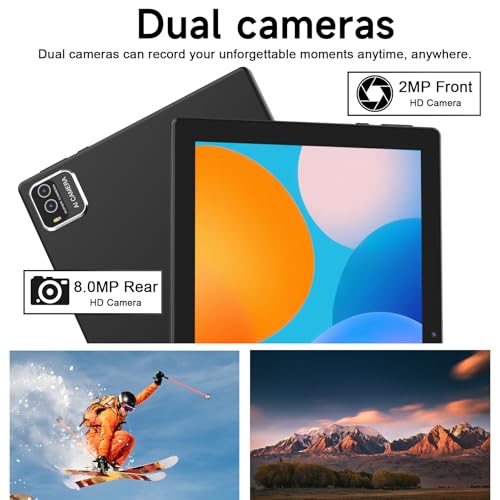Image of NOVOJOY Tablet 10 Inch Android Tablets with Case and Stylus Android 15 Tablet with Cover 2MP+8MP Dual Camera 6000mAh Battery 12GB RAM(4GB+8GB Expansion) 64GB ROM 5Gwifi-6 10.1 inch Tablets (Black)