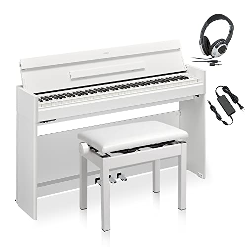Amazon | YAMAHA YDP-S55 WH ホワイト 高低自在イス・ヘッドホン