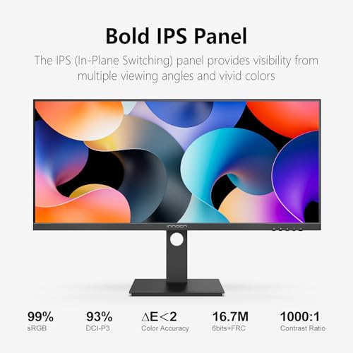 Image of INNOCN 29 inch Ultrawide Monitor 100Hz 21:9 IPS WFHD 2560 x 1080P 99% sRGB HDMI Computer USB Type C 65W Laptop External Monitor, Height /Pivot Adjustable, Productivity, Wall Mountable, Black