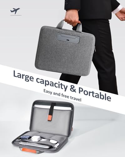 Image of Hard Laptop Case 13 Inch for HP Dell Lenovo ASUS Acer - 2 in 1 Laptop Sleeve & Lap Desk with Stopper and Book Clip, Shockproof Waterproof 14.2 MackBook Pro Case - Gray