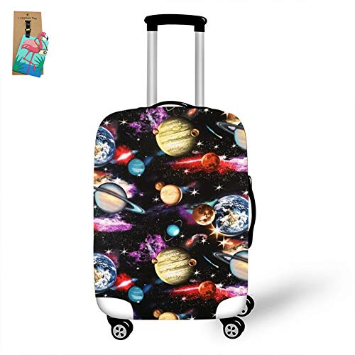 Preisvergleich Produktbild Fansu Elastisch Kofferhülle Kofferschutzhülle, Planet Galaxis Universum Gepäck Cover Kofferschutz Kofferbezug Waschbar Dicke Staubdicht Robust Strapazierfähig mit Reißverschluss (H,L(26-28in))