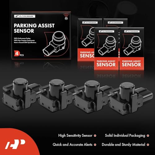 Image of A-Premium 4-PC Reverse Backup Parking Assist Sensor Compatible with Toyota & Lexus Models- Sienna 2011-2017, RX450h /RX350 From 2010 To 03 /2012, GX460 2010 To 10 /2012, Replace# 89341-33180, 89341-06020