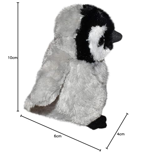 Wild Republic 15252 Hug'ems Plüschtier, Kuscheltier, Baby Pinguin 18cm, Kaiserpinguin-küken