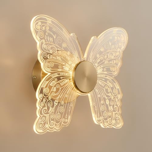 Image of Butterfly Glow Acrylic LED Wall Light | Decorative Butterfly Wall Lamp with 3 Colour Modes (Warm, Neutral & Cool White) | Premium Ambient Lighting for Home Interiors