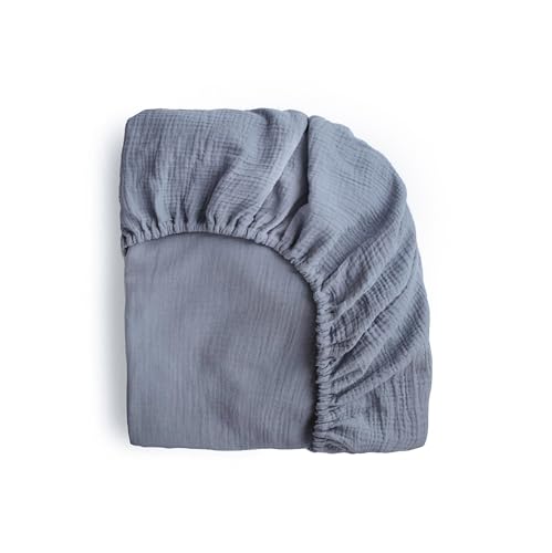 Image of mushie Extra Soft Muslin Fitted MINI Crib Sheet | 24 inchx 38 inch (Tradewinds)