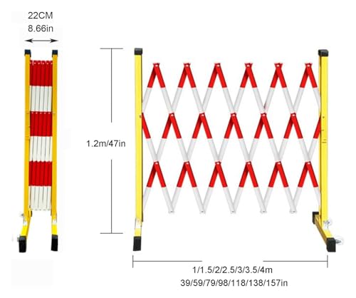 Barrera de tráfico plegable retráctil con ruedas, puerta de seguridad móvil expandible, sistema de barrera portátil industrial, control de acceso flexible a la entrada, fácil configuración y