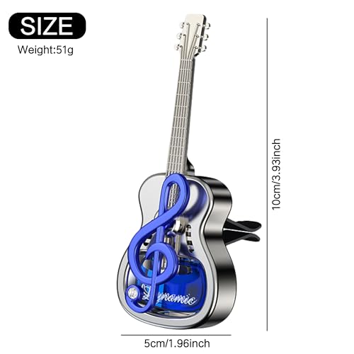 Image of Guitar Car Air Freshener Diffuser Vent Clip Perfume Mini Portable Diffuser Automobile Dashboard Decoration Automobile Air Conditioner Decoration(no perfume)(blue, medium,Without perfume)