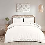 Ghazlan 100% Egyptian Cotton Duvet Cover Set, 200 Thread Count 3 Pieces Duvet/Quilt Cover Set - Luxury & Ultra Soft Sateen Duvet Cover with Pillowcases, White Bedding Set (White, Single)