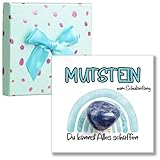 Bambebe Mutstein zur Einschulung 2025 – Geschenk für Schulkind Jungen, Glücksbringer mit Karte & Geschenkbox, Mutmacher Schultüte Füllung Einschulungsgeschenk