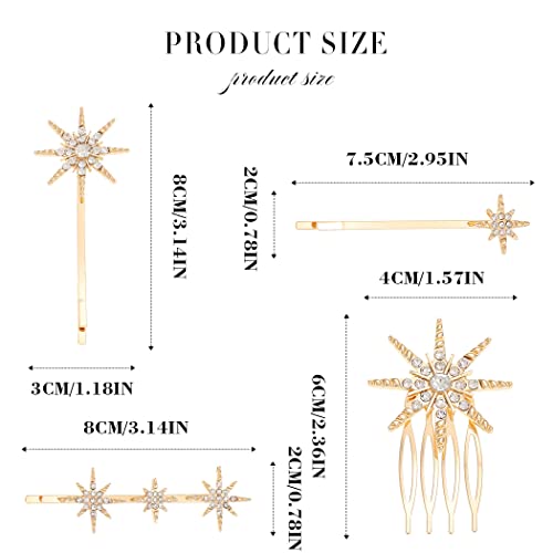 Yean Fermagli per capelli a forma di stella, con