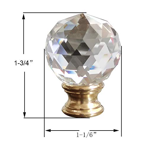 INVESCH 2-Pack Clear Faceted Crystal Lamp Finial