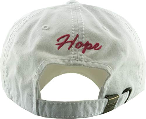 Image of Pink Ribbon Breast Cancer Awareness Fight Hope Vintage Baseball Cap Hat Women Cotton Adjustable