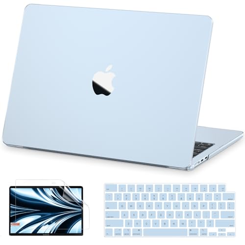 Image of AKIT Matte Case for MacBook Air 15 Inch M5 M4 M3 M2 2026-2023, Sky Blue | A3448 A3241 A3114 A2941, 100% Color Match, Anti-Scratches&Fingerprints, Protective Hard Shell, Ultra Thin, Easy Take On