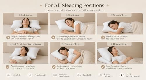 Image of Comfort Nest Microfiber Plain Pillows, Set of 2, 16 x 24 Inch, Super Soft, 90 GSM, 40 x 60 cm - White