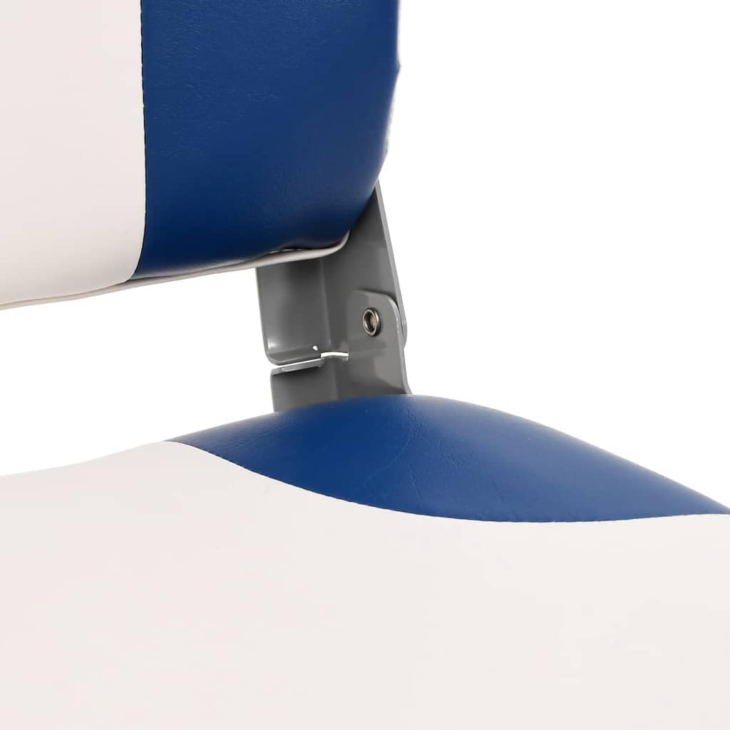 vidaXL Asiento Plegable para Barco 1 Juego Azul y Blanco 41x36x48 cm, Silla de Barco, Asiento de Barco de capitán, Silla de Barco Plegable