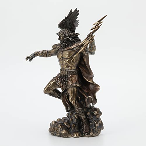 Veronese Design Zeus Greek God Holding Thunderbolt Statue with Eagle