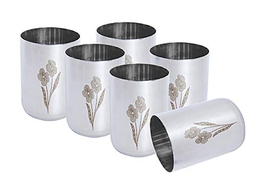 Stainless Steel Tableware Drinkware Tumbler Drinking Glasses Set of 6 (3)
