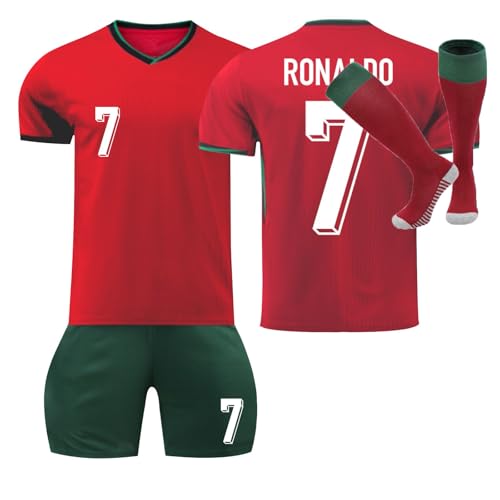 Maillot de Foot Enfant de L'équipe 2024/2025 Home Away Soccer Jeyser Ensemble Garçon Vêtements de Football Tee Shirt Short avec Chaussette Cadeau