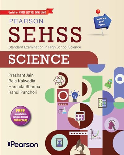 Image of Pearson Standard Examination in High School Science(SEHSS)|for NTSE,JSTSE,BVN,UIMO|Includes 2025 papers|Practice papers & Videos & Solutions