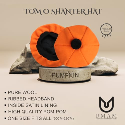 Image of Scottish Tam O' Shanter Hat Tartan Bonnet Pom Pom Wool Flat Cap One Size