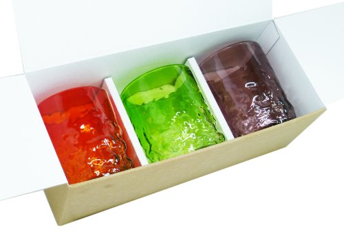 Set de 3 copas de cristal Bumpy Glass (Naranja, Verde, Morado) miniatura 2