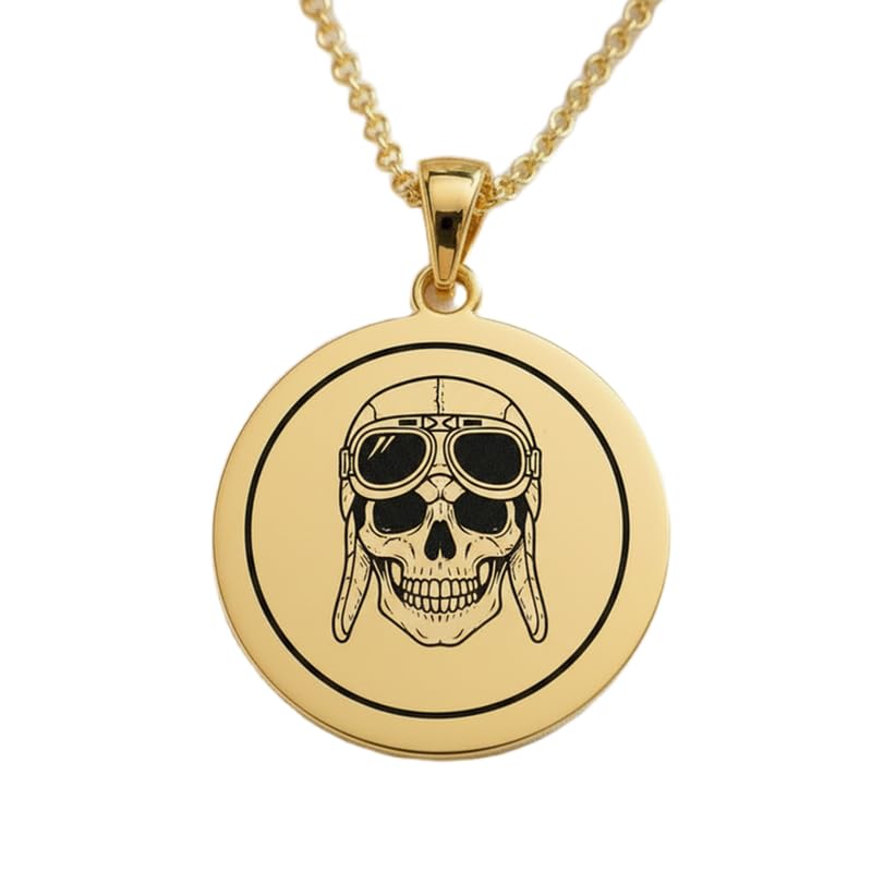 Collier tête de chèvre occulte en argent 925 plaqué or pour homme et femme