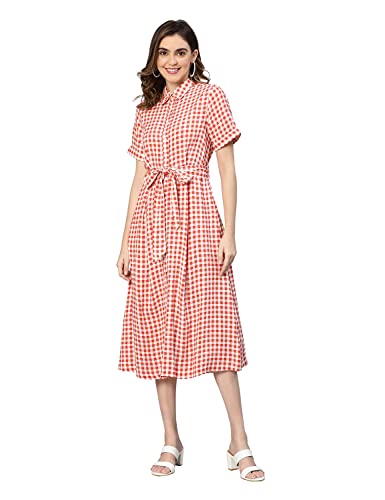 Image of oxolloxo Women's Rayon Shirt Midi Dress