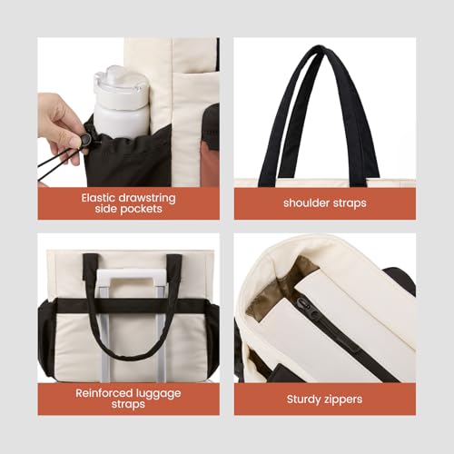Image of LOVEVOOK Tote Bag for Women, 15.6 inch Laptop Work Bag with Cup Holder