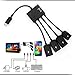JIMAT 4 in 1 Micro USB Host USB OTG 4 Port Cable Cord Adapter Connector | Charging and Data Sync Transfer | for S4 S5 S6 Android Tablet Smartphone Supports OTG Function