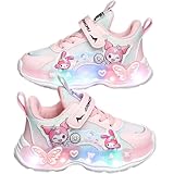 [MsiDtsoy] キッズ スニーカー 女の子 光る靴 LED メッシュ/合皮 通気性 軽量 クッション 滑り止め 生活防水相当 面ファスナー 片手で着脱 走れる 秋冬 普段履き 通園 通学 14.0–22.5cm (16.0 cm,ピンク（メッシュ）) [並行輸入品]