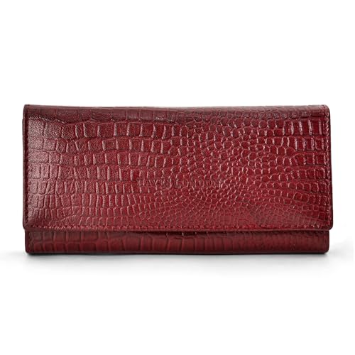 Image of HAYES LONDON Ladies Purse for Women, Pure Leather Wallet, Gifts for Women, RFID Blocking Bi-Fold Clutch for Women (Empress Brown)