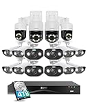 ZOSI 4K 8MP 16CH PoE Security Camera System with AI Human Face Vehicle Detect, 4K 16 Port 32CH H.265+ PoE NVR with 4TB, 16 X 8MP 4K Bullet Dome PoE IP Cameras, 2-Way Audio, 5X Digital Zoom