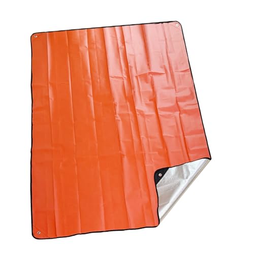 Notfalldecke Rettungsdecke Multifunktionale Isolierte Reflektierende Plane, Notfallrucksack Gefüllt Thermodecke Outdoor 151x213cm Wasserdicht für Rettung, Camping, Wandern, Survival Ausrüstung(Orange)