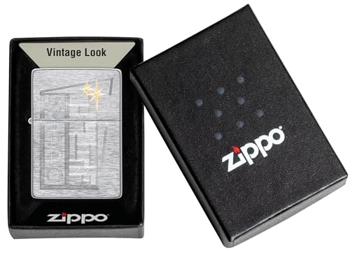 Encendedor Zippo Vintage Cromo Cepillado Retro miniatura 6