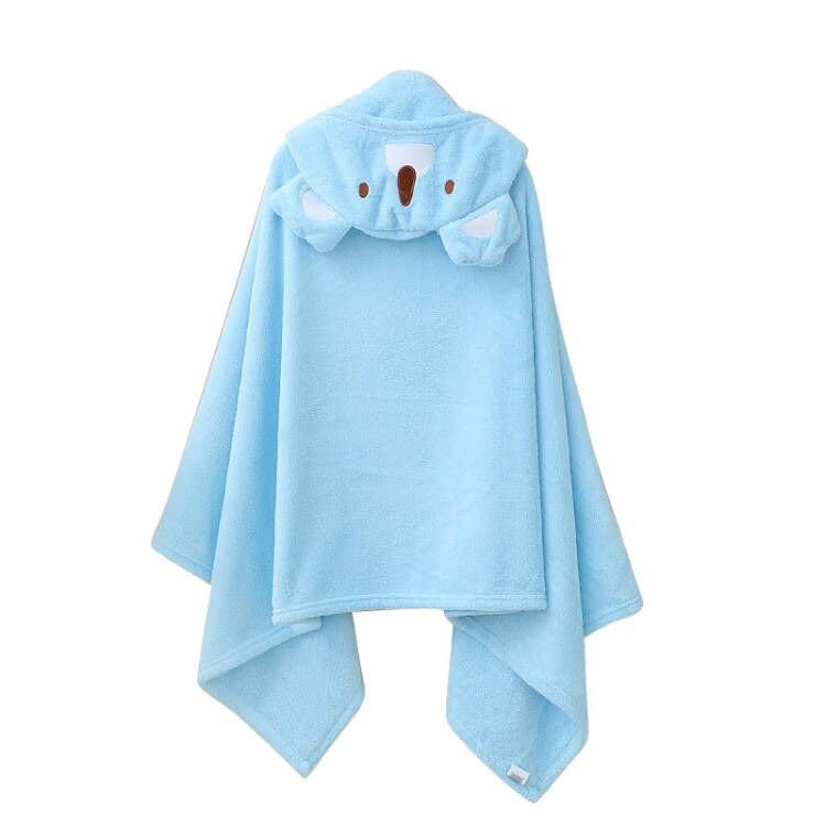 Image of ROMASA Toddler Hooded Bath Towel Ultra Soft Towel Highly Absorbent Bathrobe Blanket for Boys Girls- 27.5" x 55" (Blue Koala)